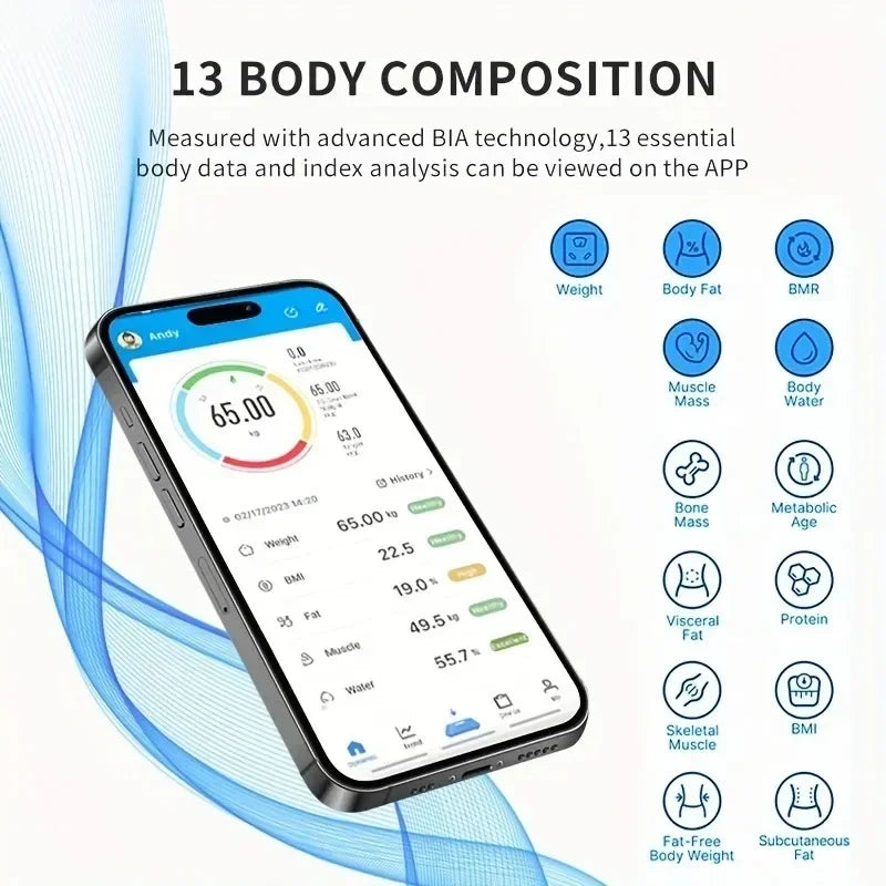 Advanced Smart Bluetooth Weight Scale - Effortlessly Track Your Body Fat and Weight with Precision