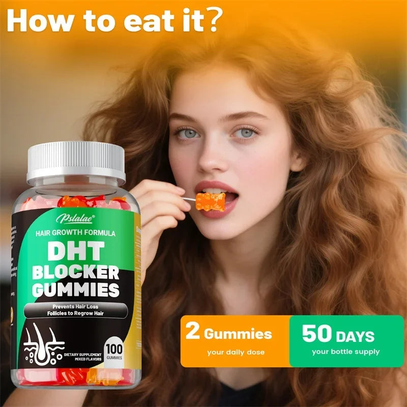 Transform Your Hair with DHT Blocker Gummies - Reduce Prostate Inflammation and Promote Hair Growth for Men