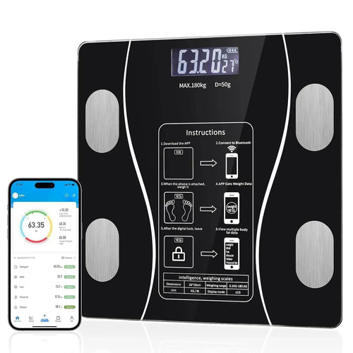 Advanced Smart Bluetooth Weight Scale - Effortlessly Track Your Body Fat and Weight with Precision