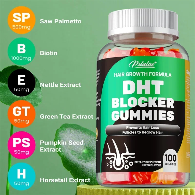 Transform Your Hair with DHT Blocker Gummies - Reduce Prostate Inflammation and Promote Hair Growth for Men