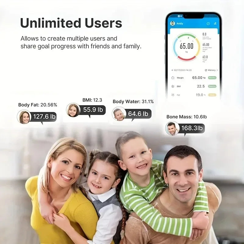 Advanced Smart Bluetooth Weight Scale - Effortlessly Track Your Body Fat and Weight with Precision